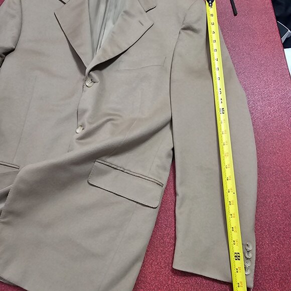 VTG Canali Italian Cashmere Blazer US 44L Camel Quiet Luxury Made In Italy - Picture 12 of 16